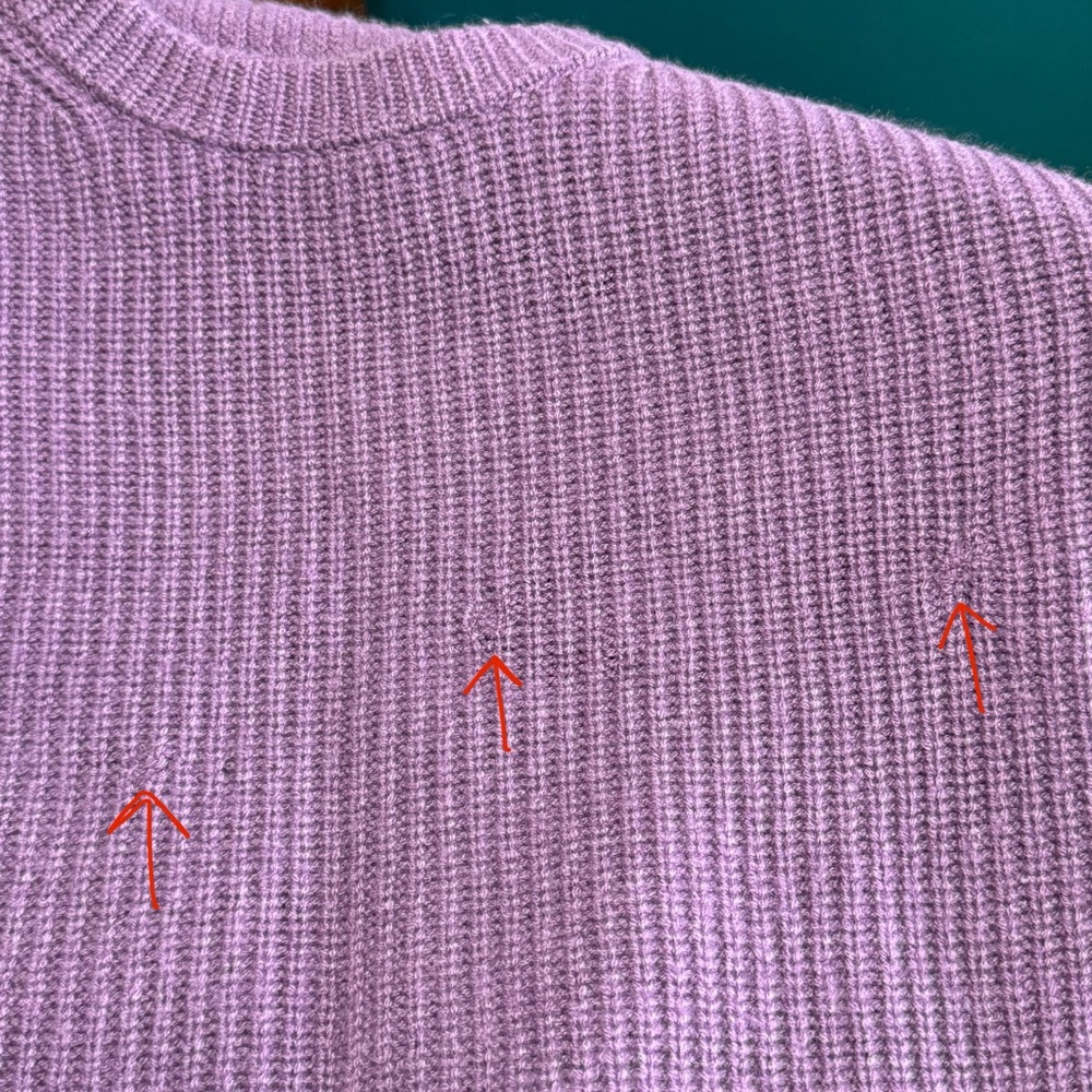 RAVELLA purple Lombardia Cashmere Fisherman ribbed crewneck Sweater - Picture 8 of 12